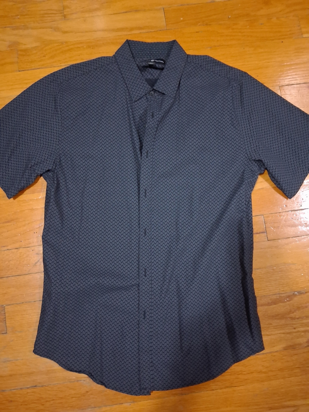 Beverly Hills Polo Club Men's Short-Sleeve Button-Down Shirt — Dark Gray Pattern